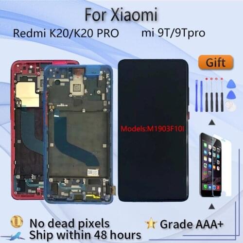 For XIAOMI Redmi K20 K20 Pro For XIAOMI MI9T 9T Pro Original LCD screen assembly with front case Black blue red