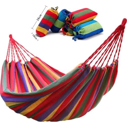 Double Wide Thick Canvas Hammock Portable Hammock Outdoor outdoor camping Garden Swing Hanging Chair Hangmat Blue Red