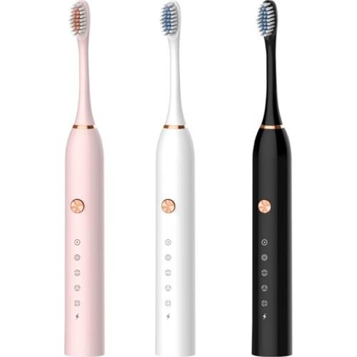 Electric Toothbrush with 2 Brush Heads, Cleaning 5 Modes, Waterproof Rechargeable Toothbrush, for 60 Days Use, for Adults Kids