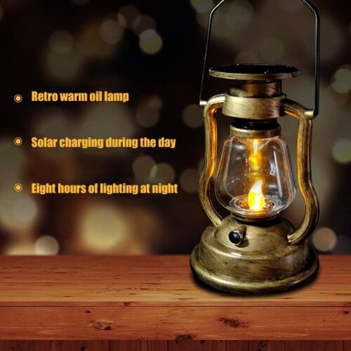 Solar Lantern LED Candle Outdoor Oil Wall Lamp Rechargeable For Outdoor Garden Lamp Nightlight Yard decor Home Electronic N0P1