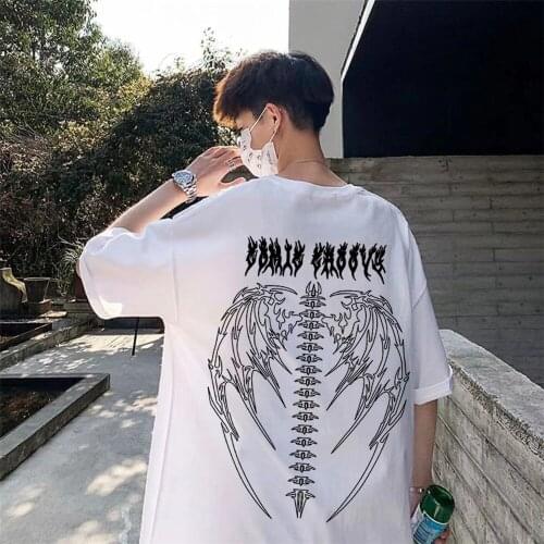 Women Cool Skull T-Shirt Funny Harajuku Loose Tee Streetwear Fashion Half Sleeve Oversize Tops Couple Gothic Student T Shirts