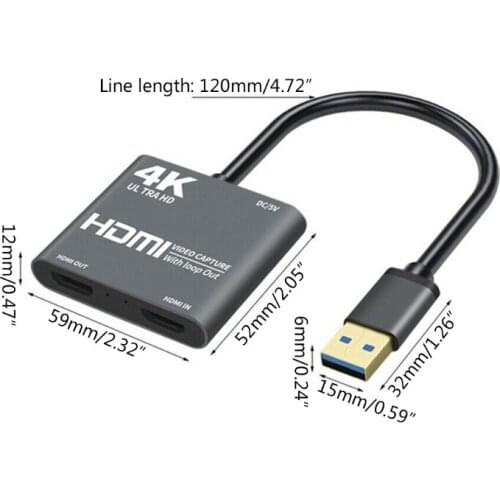 1080P 60fps Loop Out Broadcasting 4K HDMI-compatible USB3.0 Video Capture Card Conferencing Game teaching live broadcast XXUC