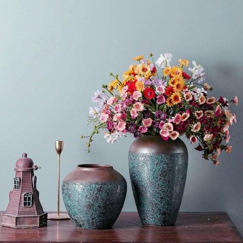 Retro Ceramic Vases Distressed Decorative Western Restaurant Desktop Flower Vase Creativity Living Room Dried Flowers Organizer