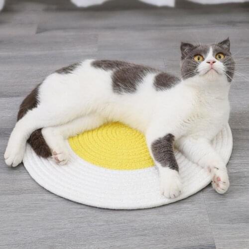 Kitten Scratch Mat Japanese Style Tear-resistant Handmade Pet Cats Scratcher Pad Home Grinding Claws Cat Blanket Pet Cushion