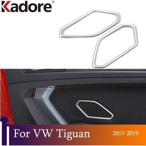 For Volkswagen Tiguan 2017 2018 2019 ABS Matte Interior Audio Speaker Sound Cover Trims Decoration Car Styling car accessories