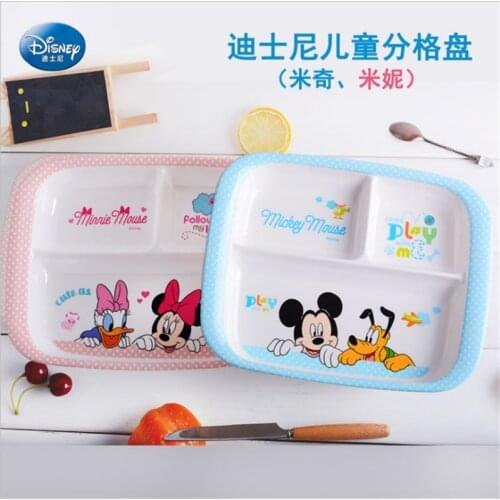 Mickey Mouse Tableware Disney Children Dinnerware Minnie Spoon Dishes and Plates Cups Cute Kitchen Supplies cutlery