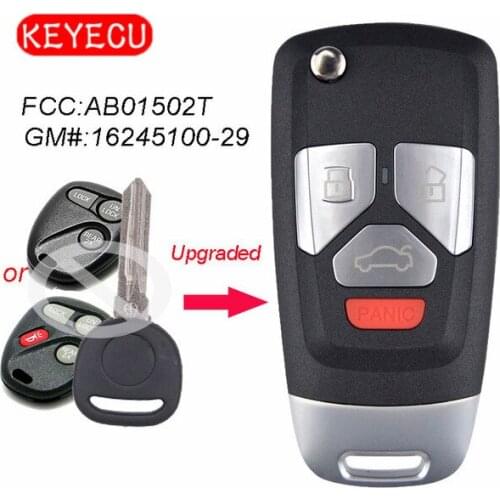 Keyecu Upgraded Flip Remote Car Key Fob for Buick Chevrolet GMC 315MHz ID46 Chip FCC ID: AB01502T / P/N: 16245100-29