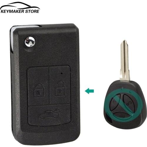 Okeytech 3 buttons Modify Switch Modified For LADA Granta Vesta Kalina Samara Car Key Remote Shell Flip Folding Uncut Blade