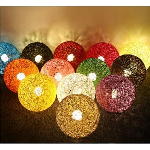 Creative Personality Edison bulb Colorful Pendant Lamps Restaurant Bar Cafe Lamps Rattan Field Pasta Ball E27 LED Pendant light