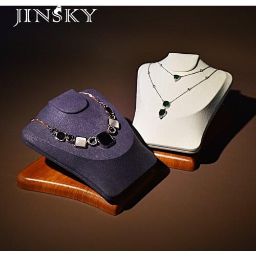 Solid wood jewelry props necklace shelf display stand portrait model flat neck pendant jewelry display stand