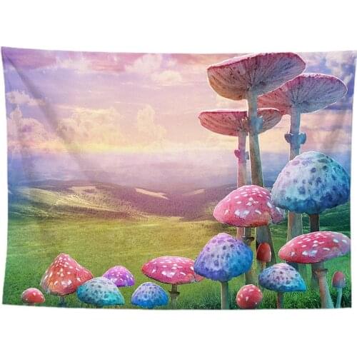 Psychedelic Mushroom Wall Hanging Boho Decor Wall Tapestry Waves Hippie Wall Hanging Galaxy for Bedroom Living Room Decor 95X73