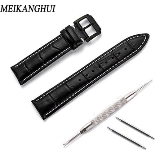 Watch Strap Band Genuine Leather 13 14 15 16 17 18mm Watchbands Black Brown For Mem Women Watch Strap Accessories