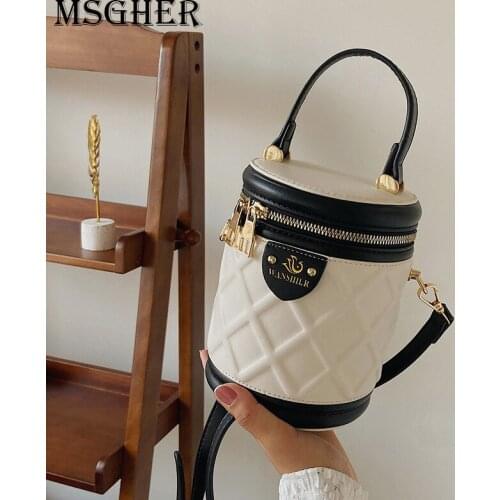Luxury Mini Box PU Leather Crossbody Bag with Short Handle For Women 2021 Cute Phone Shoulder Handbag and Purses B796
