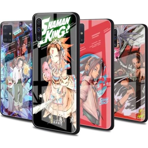 Luxury Glass Cover for Samsung Galaxy A51 A50 A71 A70 A21s A31 A10 A40 A41 A52 Tempered Phone Case Anime Shaman King
