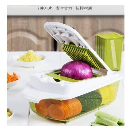 Seven types of stainless steel blade operation cleaning quick upgrade protection hand multi-functional vegetable cutter J06
