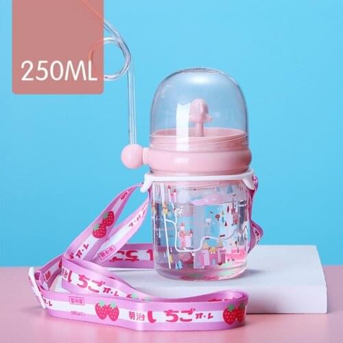 Net famous wind whale spray cup summer children plastic straw water cup drop-proof toddler student water bottle