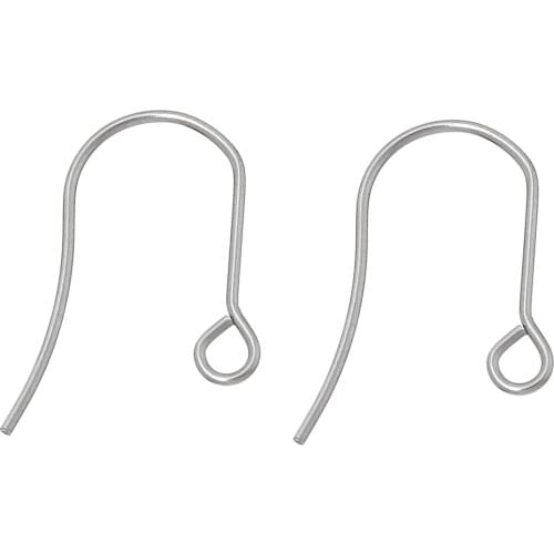 DoreenBeads Stainless Steel Ear Wire Hooks Earring Findings U-shaped Silver Color 19mm(6/8")x 14mm(4/8"),100 PCs