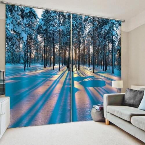 Morden white snow curtains Windows Curtains for Living Room Bedroom Decorative 3D Curtains Living Room Curtain