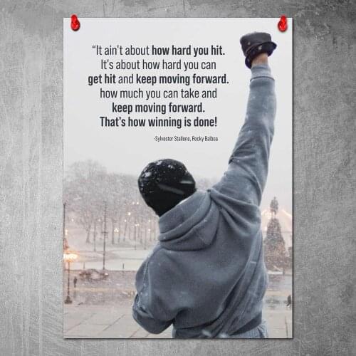 Modern Rocky Balboa Quote Poster Canvas Wall Art Print Painting Pictures Bedroom Anime Decor No Frame