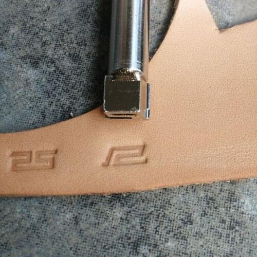 Steel Geometric border oblique Recursive patter Hand-work unique design leather working tools carving punches stamp craft tools