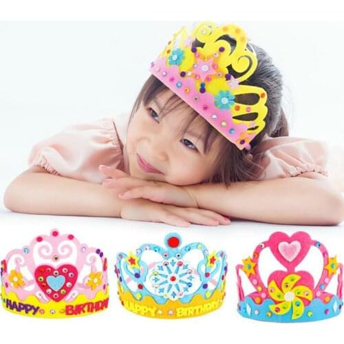 Creative DIY Craft Toys Sequins Crown Flower Star Pattern Kindergarten Art EVA Foam Paper Toy For Children Party Decoration Gift