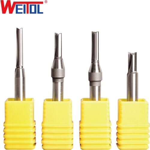 WeiTol 6.35mm TCT Two Flutes Straight Bit woodworking tools CNC milling cutter endmill for wood