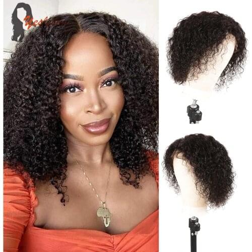 Yeslestm HAIR Curly Lace Front Wigs For Women Kinky Curly Lace Frontal Wig 4X4 Lace Closure Bob Wig Brazilian Curly Human Hair