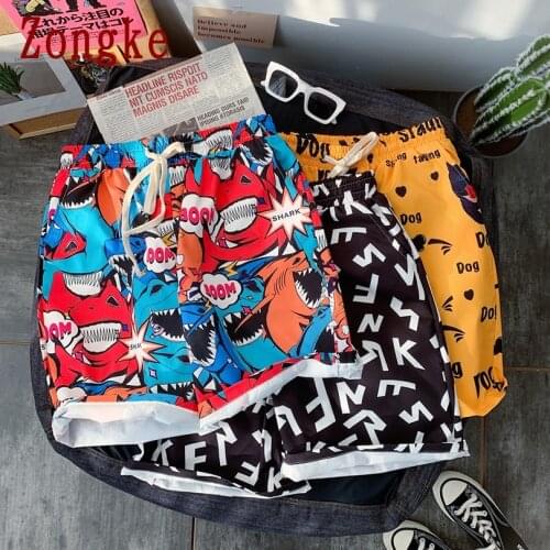 Zongke Print Casual Shorts Men Clothing Summer Shorts Men Fashion Boys Shorts Cotton M-5XL 2021 New Arrival