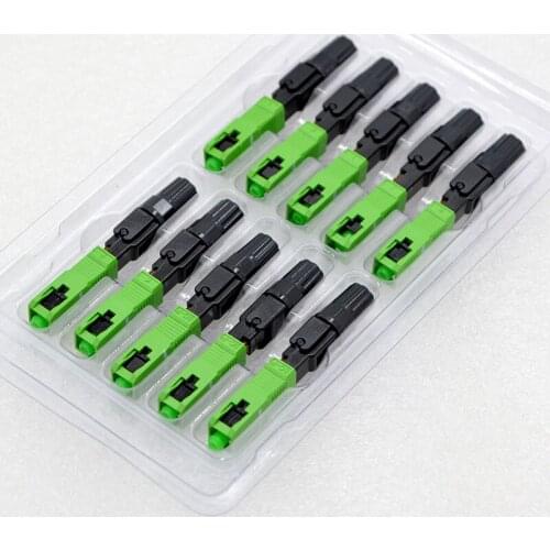 200pcs NEW FTTH Optical Fiber Fast Connector SC APC Single Mode 0.3dB Fiber Optic Quick Connector Carrier grade Free Shipping