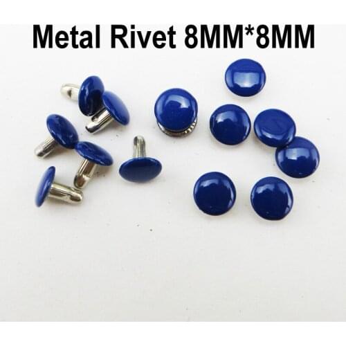50PCS 8*8MM Metal Deep Blue RIVET Decorative Buttons Garment Sewing Clothes Accessory Bag Fits Rivets MR-040