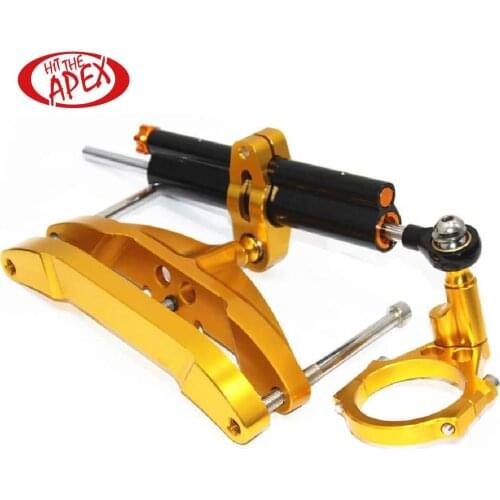 CNC Stabilizer Set Linear Reversed With Mounting Bracket Steering Damper For YAMAHAFZ1 Fazer 2006-2012 2013 2014 2015 2016 2017