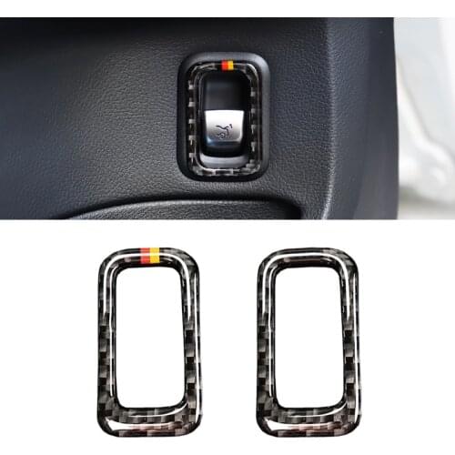 For Mercedes Benz C Class W205 C180 C200 C300 GLC260 Carbon Fiber Rear Trunk Switch Button Frame Cover Sticker Trim