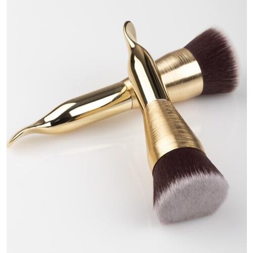 Double Duty Beauty Foundation Makeup Brush & Spatula - Gold