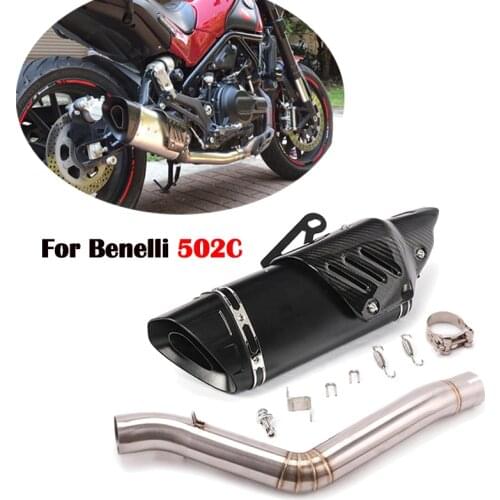 Motorcycle Exhaust Muffler Escape Mid Exhaust Connecting Tube Modified Link Pipe Slip on For Benelli 502C