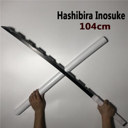 104cm Hashibira Inosuke Sword Weapon Demon Slayer Kimetsu no Yaiba Cosplay Sword 1:1 Anime Ninja Knife PU toy