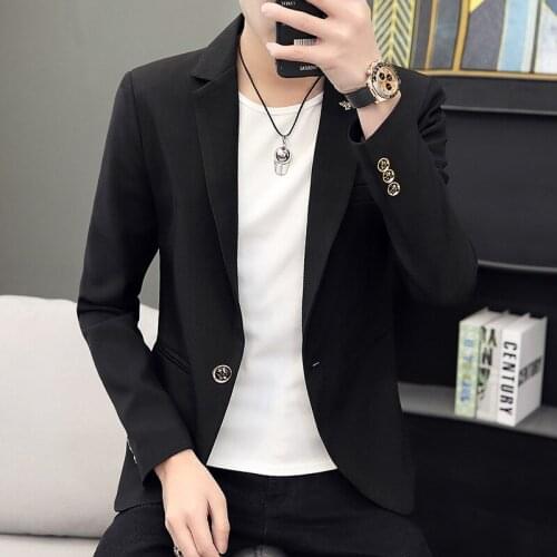 Suit Mens Suit Korean Version Slim Single Western Casual Business Casual Solid Color Teenager Small Suit Jacket Jacket Popular