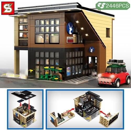 Street View Lucky Cafe Shop Dolls Model Brick Assembled Building Blocks Childrens Educational Toys Birthday Gift for Boys Kids