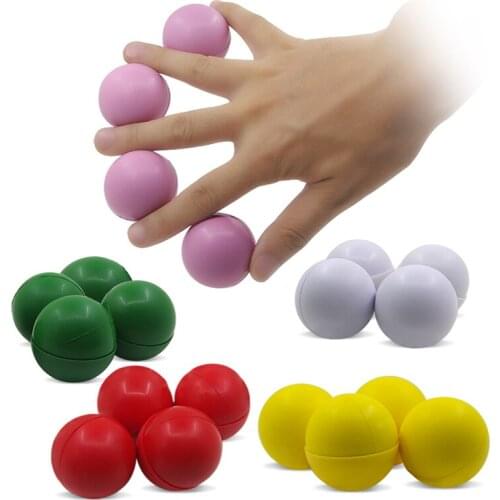 Multiplying Balls,Ball Appearing (One Ball To Four Ball), PVC Material 5 Cm Dia - Green/Yellow/Pink/Red,Mentalism Tricks