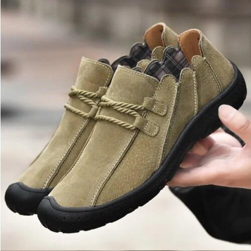 Y-32 Men Shoes Leather Casual High Quality Loafers Breathable Flats Soft Light Shoes Fashion Mens outdoor Footwear Big Size 48