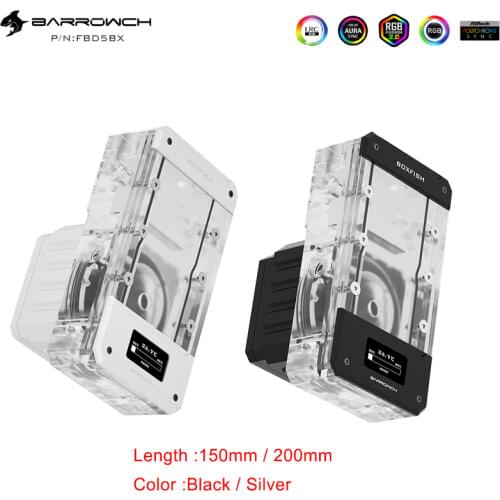 Barrow FBD5BX-150/200, water cooling 18W Pump combo water tank,Integrated reservoir OLED temperature display 150/200mm