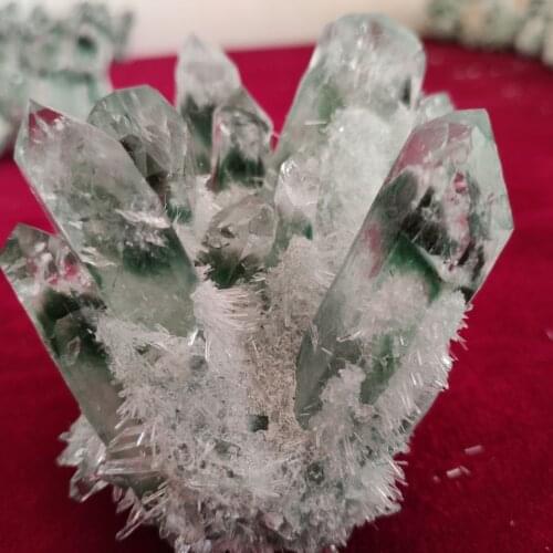 350g Rare Beautiful Green Ghost phantom Quartz Crystal Cluster Specimen