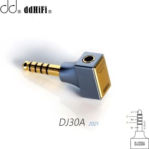 DD ddHiFi DJ30A, female 3.5 adapter. Apply to 3.5mm earphone cable, from 4.4 output such as Cayin iFi FiiO Hiby Shanling etc