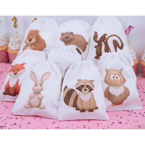 Woodland Animals Birthday Favor Bags Candy Bags Gift Bags Forest Baby Shower Favor Bags Woodland Animals Party Decoration