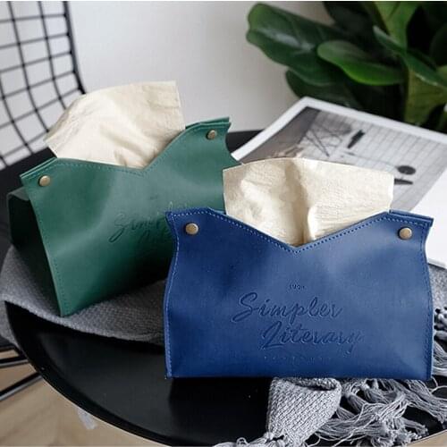 Nordic Leather PU English Tissue Box Storage Bag Napkin Holder Box Home Organizer Decoration Accessories For Kitchen Livingroom