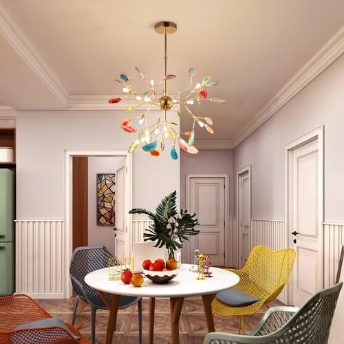 Modern Firefly Agate Chandelier Luxury Creative Home Decoration G4 Living Room Hanging Lamp Bars Restaurants Lusters Luminaires