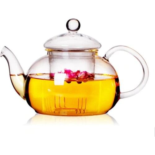 1PC New Practical Resistant Bottle Cup Glass Teapot with Infuser Tea Leaf Herbal Coffee Pot 400ML 600ml 1000ml 1500ml JN 1010