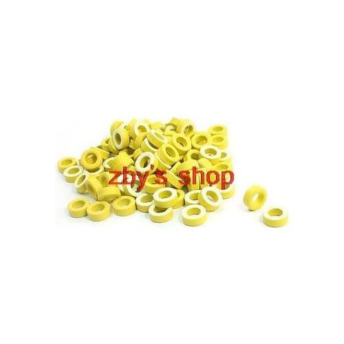 100Pcs(+-2%) 13mm x 7mm x 5mm Yellow Power Inductor Toroid Ferrite Core Ring Magnet 5x7x13mm