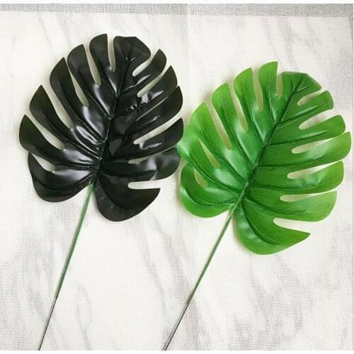 20pcs Artificial Monstera deliciosa Liebm Leaves For Craft Wedding Bridal Bouquet Home Office Wreath Decoration