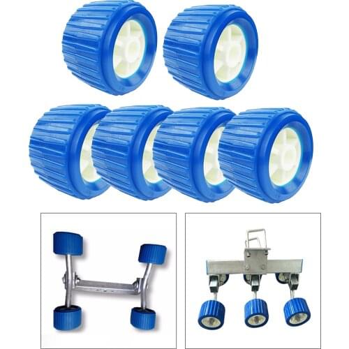 6 Piece Boat Trailer Roller Marine Boat Ribbed Wobble Roller Heavy-Duty Trailer Roller Ribbed Wobble Loader Trailer Hardware