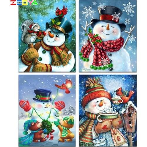 ZOOYA 5d DIY Diamond Painting Snowman Full Square Resin Diamond Mosaic Cross Stitch Sewing Home Decoration Christmas Gift A60040
